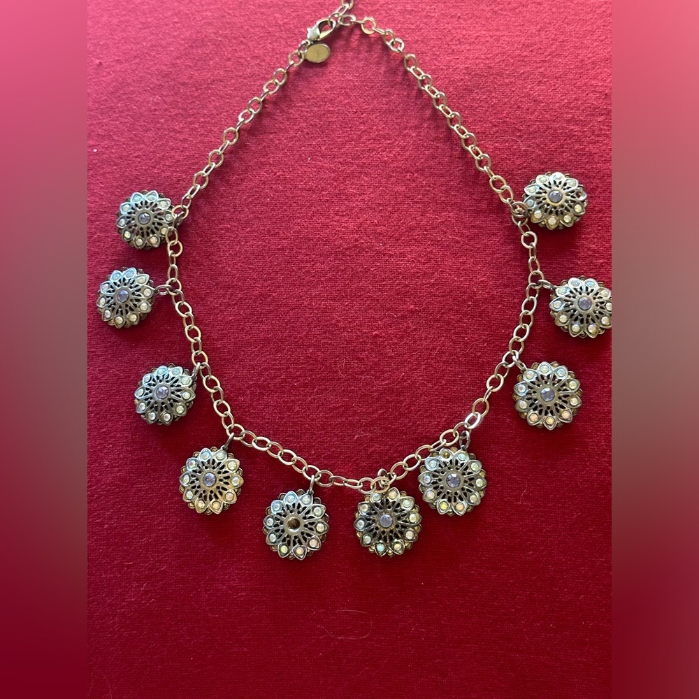Uniquely Beautiful Crystal Flower Necklace